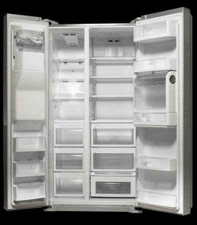 ledusskapis, auksts, atvērts, virtuve Lichaoshu - Dreamstime