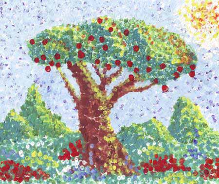 koks, augļi, sarkans, dārzs, krāsošana, māksla Anastasia Serduykova Vadimovna - Dreamstime