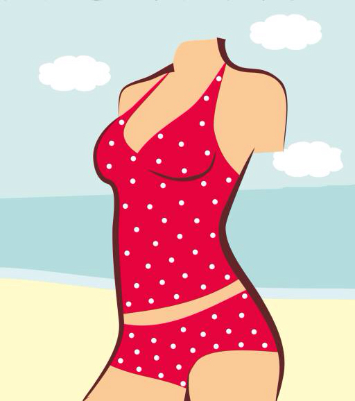 sieviete, ķermenis, sarkana, uzvalks, pirts, pludmale, ūdens, mākoņi, apģērbs Anvtim