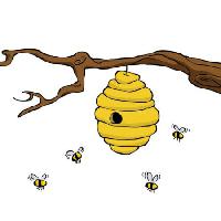 Pixwords Attēls ar filiāle, bišu, strops, dzeltens Dedmazay - Dreamstime