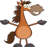 Pixwords Attēls ar zirgs, karikatūra, laimīgs, dzīvnieku Chudtsankov