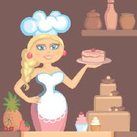 Pixwords Attēls ar lady, blondīne, pavārs, kūka, sieviete, virtuve Klavapuk - Dreamstime