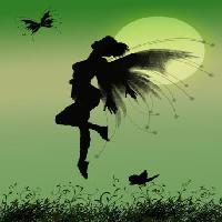Pixwords Attēls ar pasaku, zaļa, mēness, lidot, spārni, tauriņš Franciscah - Dreamstime