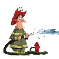 Pixwords Attēls ar uguns, cilvēks, hidrant, hidrantu, šļūteņu, sarkans, ūdens Dedmazay - Dreamstime