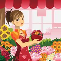 Pixwords Attēls ar sieviete, ziedi, veikals, sarkans, meitene Artisticco Llc - Dreamstime