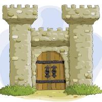 Pixwords Attēls ar pils, torņi, durvis, vecais, seno Dedmazay - Dreamstime