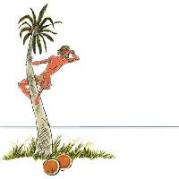 Vīrietis, sala, balasta, kokosriekstu, palmu koku, izskatās, jūra, okeāns Sylverarts - Dreamstime