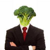 Pixwords Attēls ar dārzeņu, cilvēks, cilvēks, uzvalks, vegāns, dārzeņi, brokoļi Brad Calkins (Bradcalkins)